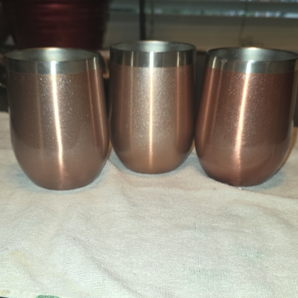 +Elegant Copper and Stainless Steel Tumbler Set
